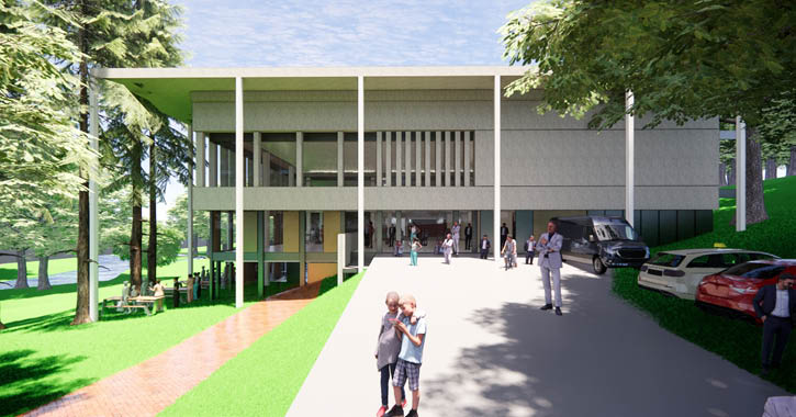 CGI of what the building and grounds will look like at newly opened DLI museum and gallery
